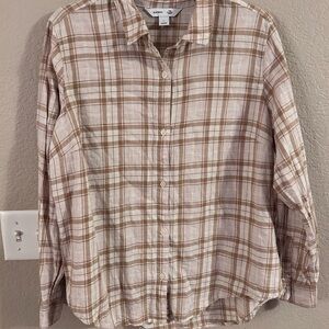 Old Navy Brown Button Down Shirt Casual Top